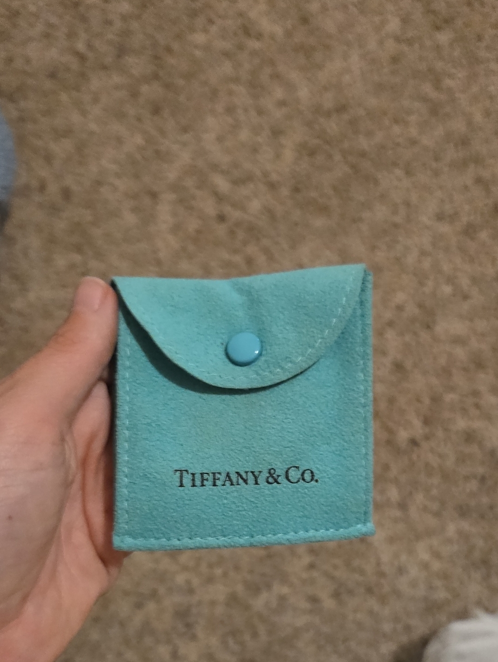 Tiffany & Co. Blue Suede Jewelry Pouch